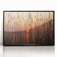Large abstract wall art depicting Chesapeake Bay in muted blue and gray tones on a framed acrylic.