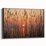 Black and white framed canvas of Chesapeake Bay landscape, ideal for bedroom wall art.