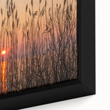 Black wall art featuring a textured depiction of Chesapeake Bay in vibrant colors on a large framed canvas.