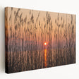 Chesapeake Bay landscape on stretched canvas featuring soft blue and green tones, suitable for kitchen wall art.