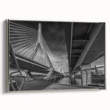 Framed canvas depicting a vintage-style Boston landscape in muted colors, ideal for enhancing a living room or office decor.