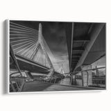 Vintage poster art of Boston skyline with colorful art in muted hues on a large framed canvas, ideal for living room decor.