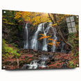 Acrylic glass print of Michigan's Upper Peninsula in muted green and blue tones, suitable for bedroom or dining room decor.
