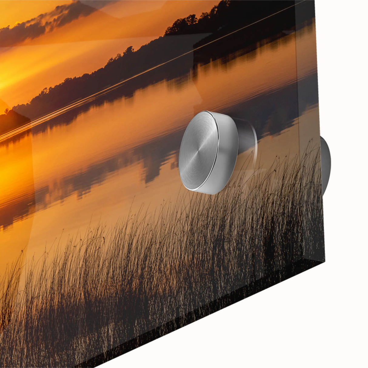 Large abstract wall art featuring a Minnesota landscape in muted earth tones on acrylic glass.