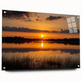 Large abstract wall art depicting a Minnesota scenery in muted earth tones on acrylic glass.