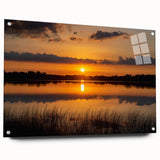 Large abstract wall art depicting a Minnesota scenery in muted earth tones on acrylic glass.
