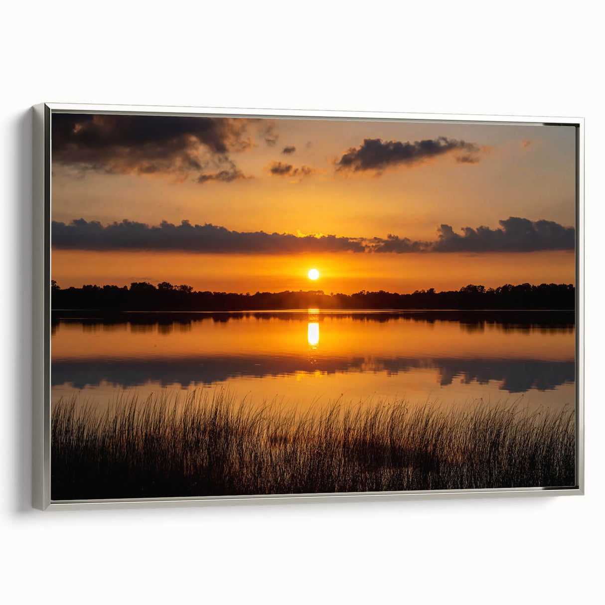 Framed canvas of a Minnesota landscape painting, featuring vibrant colors and vintage poster art style.