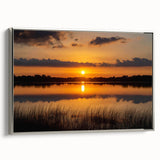 Framed canvas of a Minnesota landscape painting, featuring vibrant colors and vintage poster art style.