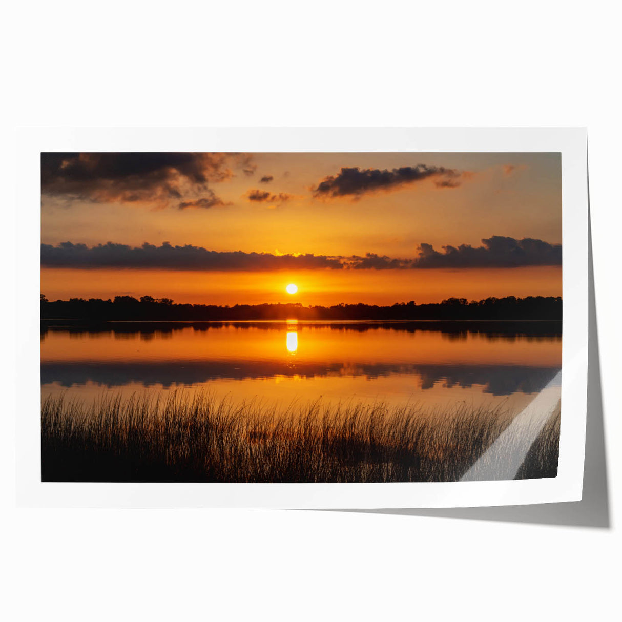 Rolled print of a Minnesota landscape with muted green and blue tones, ideal for art wall dining room decor.