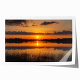 Rolled print of a Minnesota landscape with muted green and blue tones, ideal for art wall dining room decor.