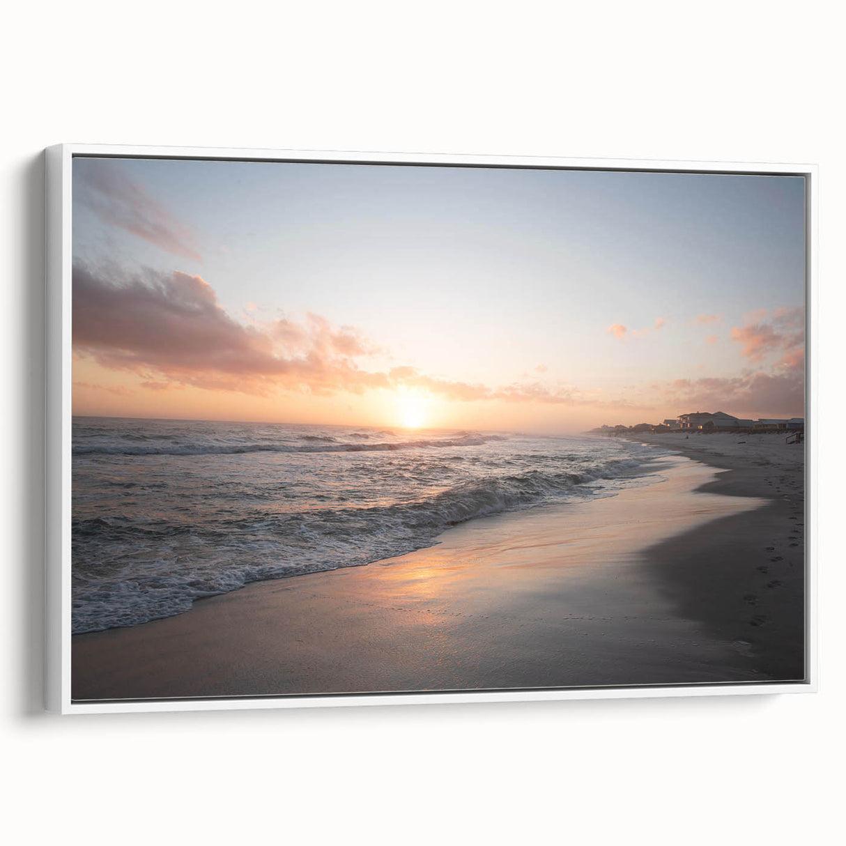 Vintage poster art of Mississippi scenery in colorful tones on extra large framed canvas, ideal for living room decor.