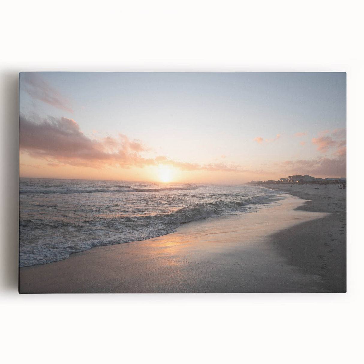 Black and white photograph of the Mississippi River on stretched canvas, ideal for kitchen wall art.