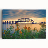 Black and white stretched canvas of St. Louis skyline, ideal for kitchen art.
