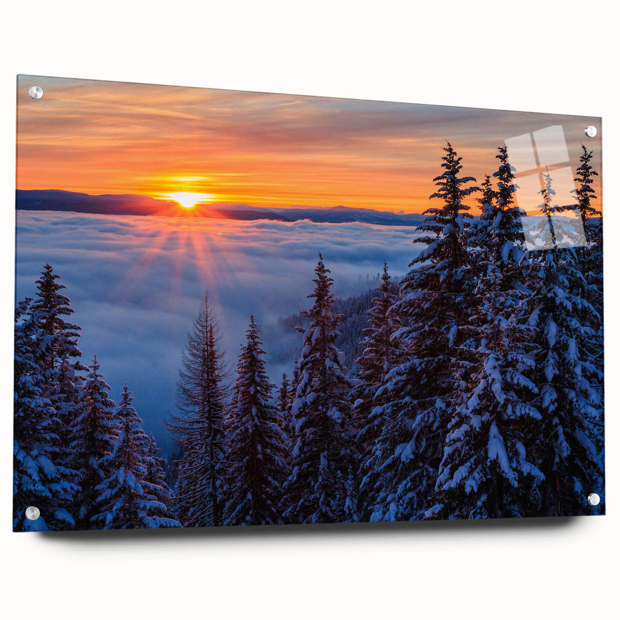Acrylic print of a Montana landscape in muted earth tones, ideal for dining room or bedroom decor.