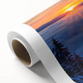 Art deco poster of Montana scenery with pastel shades on rolled canvas, ideal for nursery wall art.
