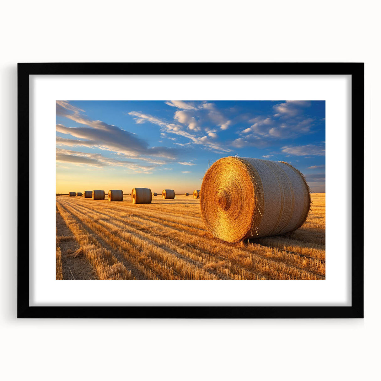 Abstract art print featuring vibrant, colorful textures of Nebraska scenery on a large framed canvas.