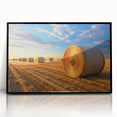 Large abstract wall art depicting a Nebraska landscape in muted earth tones, framed in black acrylic.
