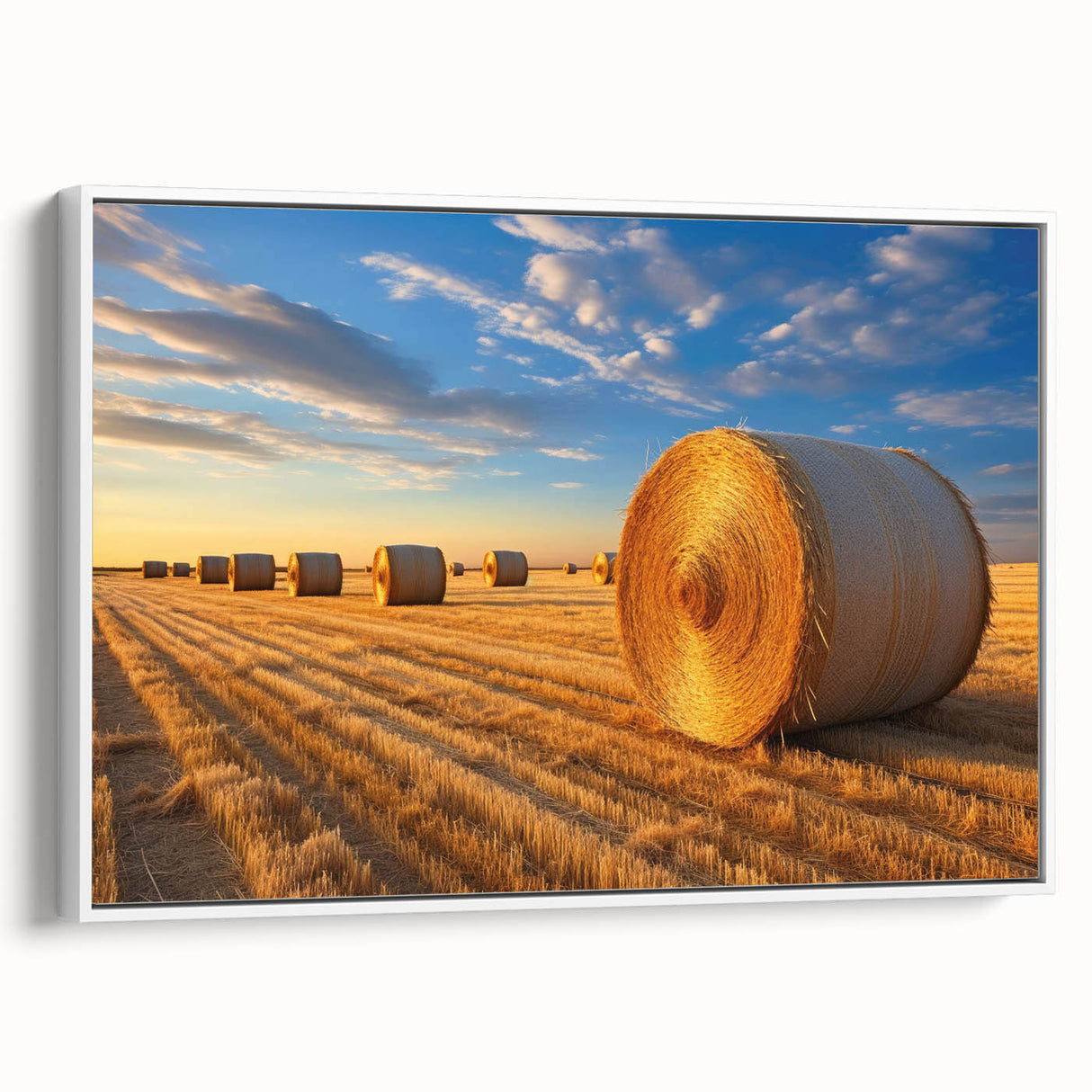 Vintage poster art of a Nebraska landscape on framed canvas, featuring colorful art in extra large size.