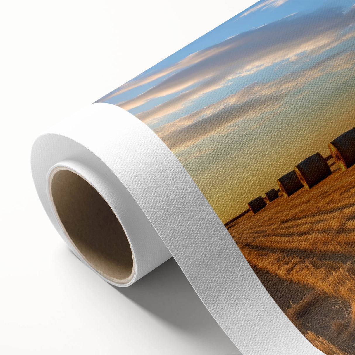Art deco poster of Nebraska scenery in pastel shades on rolled canvas, ideal for nursery wall art.
