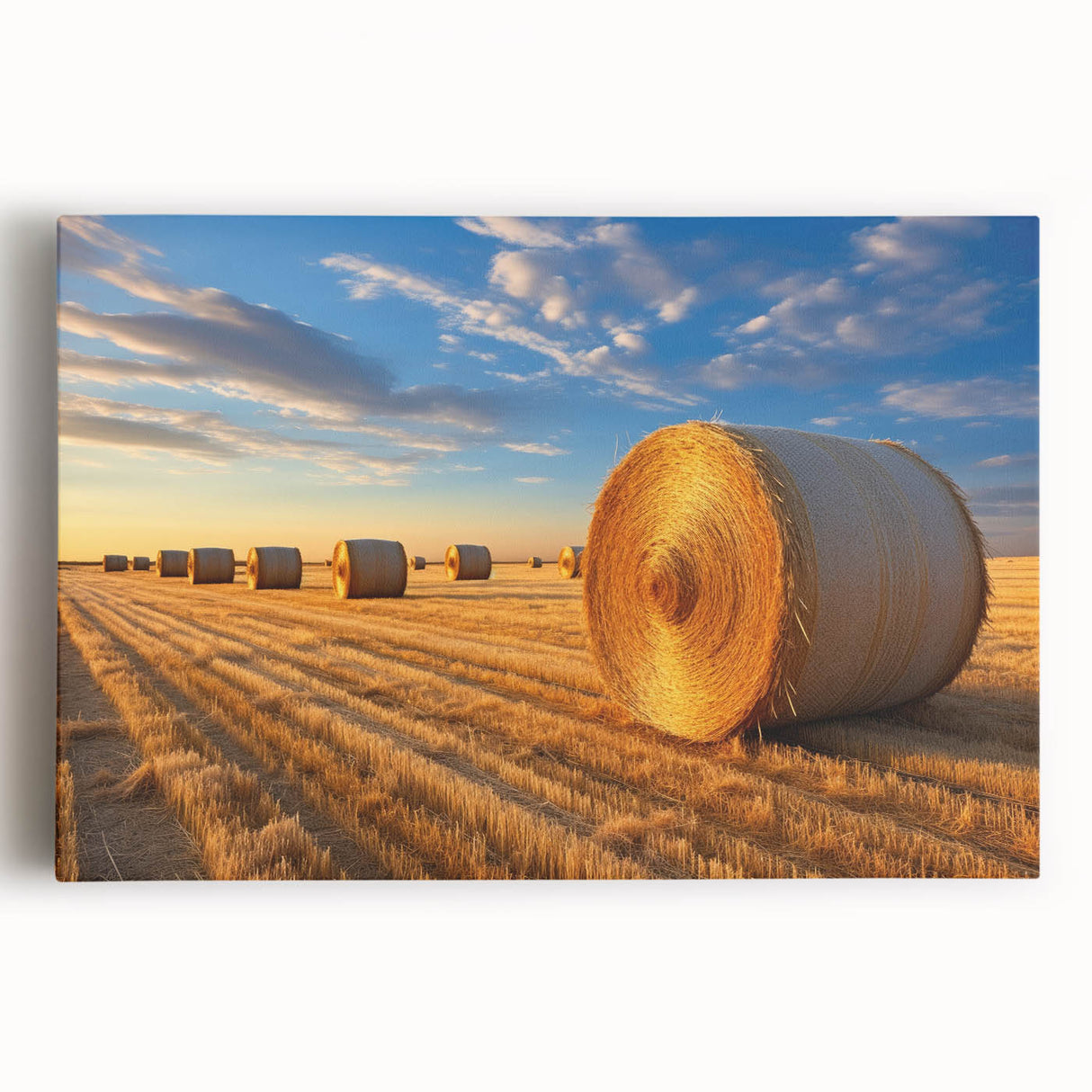 Black and white photograph of a Nebraska landscape on large stretched canvas, ideal for kitchen wall art.