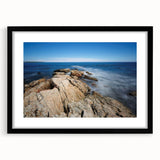 Extra large abstract art print of a textured, colorful New Hampshire landscape on a black framed canvas.