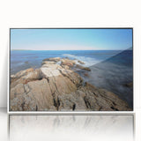 Acrylic print of a serene New Hampshire landscape in muted green and blue tones.