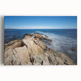 Black and white scenic photograph of New Hampshire on stretched canvas, suitable as large kitchen wall art.