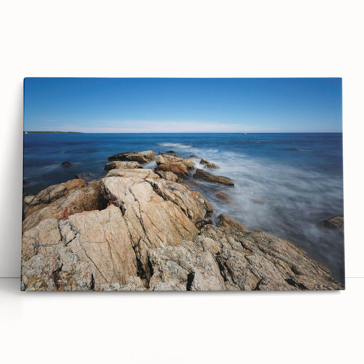 Black and white large canvas depicting the serene New Hampshire landscape, ideal for kitchen wall art or bedroom decor.