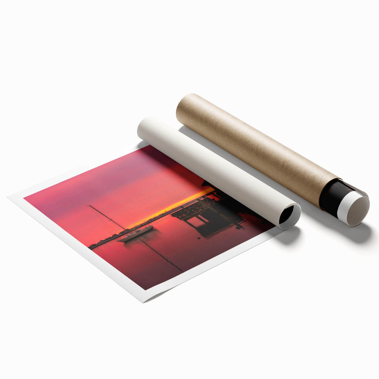 Rolled print of Outer Banks, North Carolina scenery with muted beach tones, ideal for classy bathroom wall art.