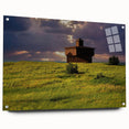 Acrylic print of a North Dakota landscape in muted earth tones, ideal for dining room decor.