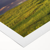 Art deco poster featuring a North Dakota scenery in pastel shades on rolled canvas, suitable for dining room wall art.
