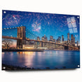 Acrylic print of the Brooklyn Bridge in muted gray tones, ideal for modern bedroom or dining room decor.