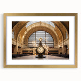 Extra large wall art featuring an abstract print of NYC's Grand Central in textured hues of gray and gold.