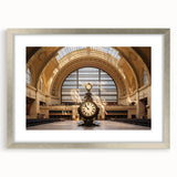 Textured art print of abstract New York City skyline in muted silver and gray tones on a framed canvas.