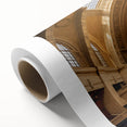 Art deco poster of Grand Central Station in muted gold and blue tones on rolled canvas, ideal for nursery wall art.