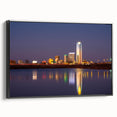 Black and white framed canvas featuring a vintage-style Oklahoma landscape, ideal for bedroom decor.