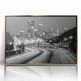 Acrylic print of Pittsburgh skyline in gold and blue tones, framed, ideal for modern art wall decor.
