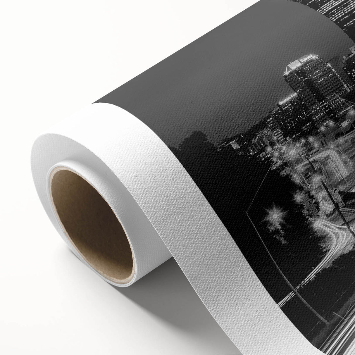 Art deco poster of Pittsburgh skyline in pastel colors on rolled canvas, ideal for nursery wall art.