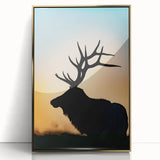 Large art print of Pennsylvania scenery in gold framed acrylic, featuring mid-century modernist style.