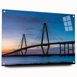 Acrylic print of Charleston, South Carolina, featuring a large abstract design in muted earth tones.