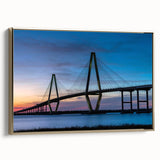 Framed canvas wall art depicting a vintage-style Charleston landscape in muted gold and black tones, ideal for bedroom decor.