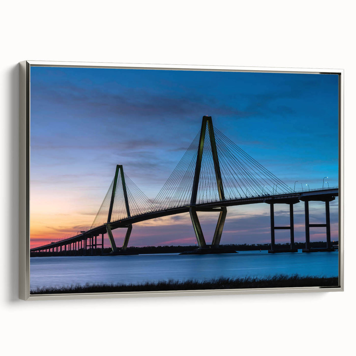 Framed canvas landscape art paintings of Charleston, South Carolina in muted colors, ideal for living room decor.