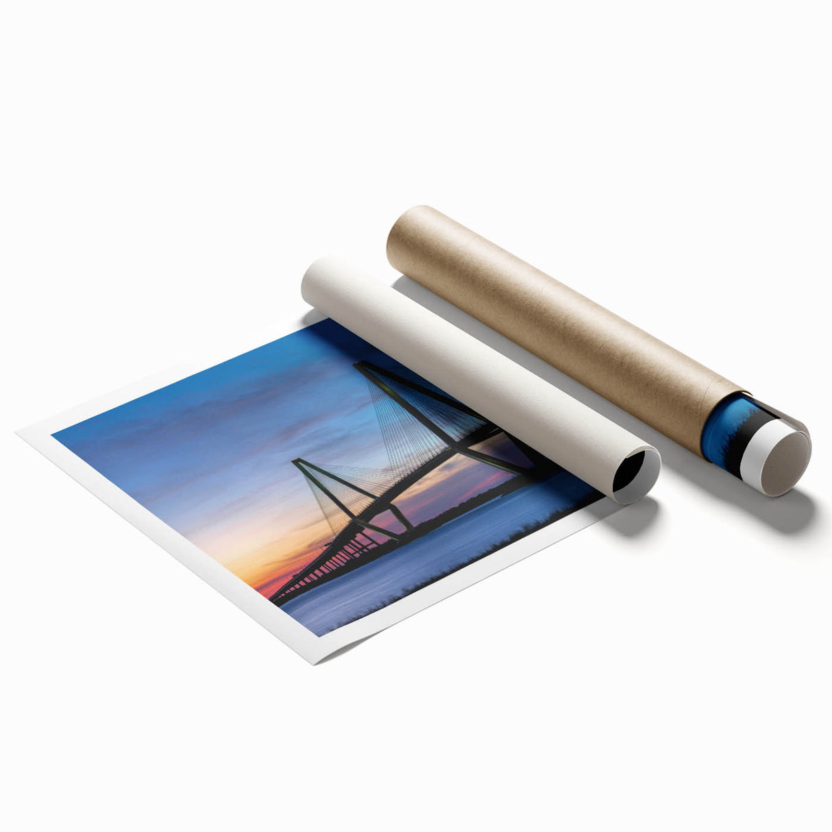 Extra large rolled canvas print of Charleston scenery with soft pastel floral art, ideal for classy bathroom wall art.