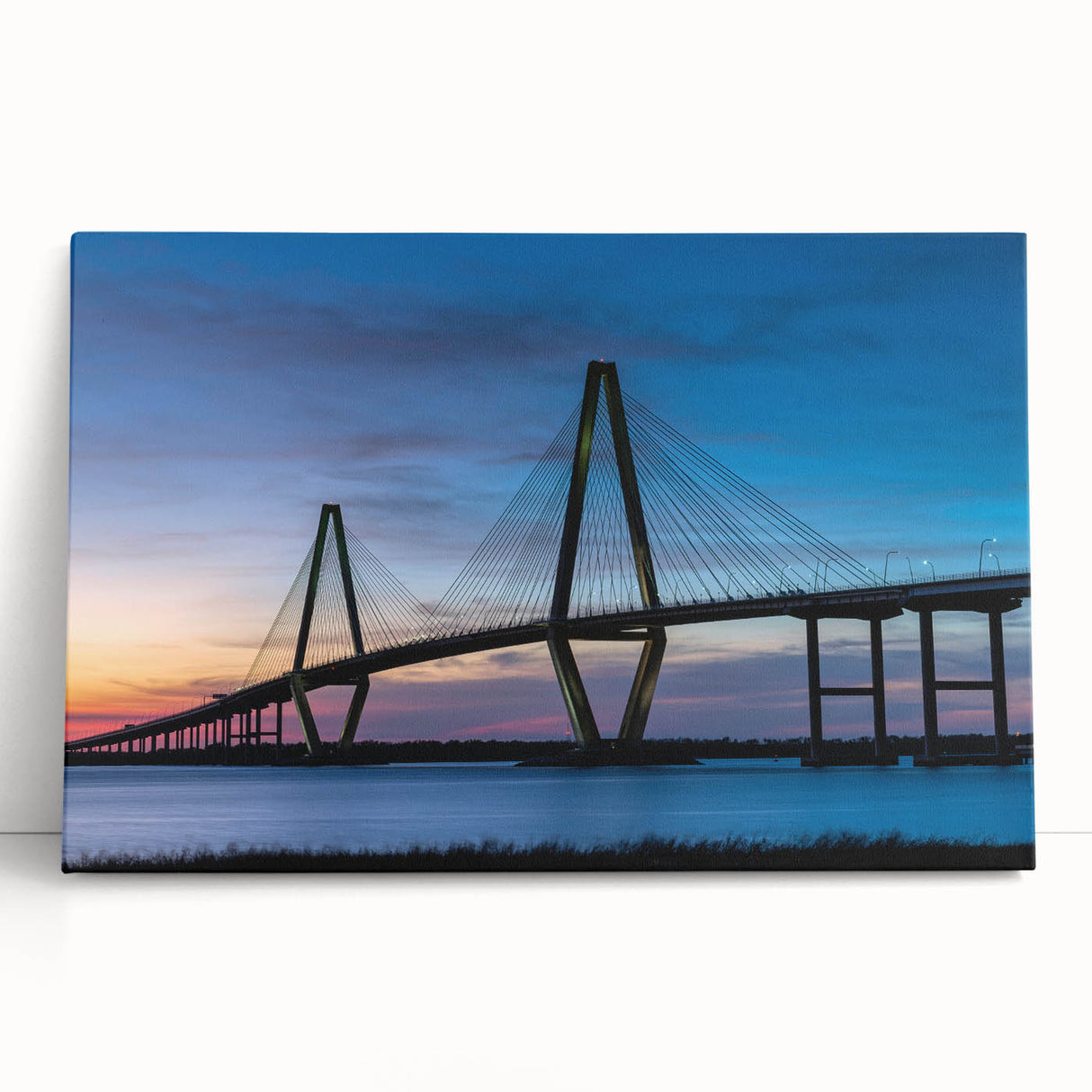 Black and white photo of Charleston scenery on large stretched canvas, suitable as kitchen wall art.