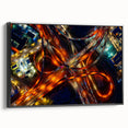Black and white framed canvas of Dallas skyline, ideal for bedroom wall art.