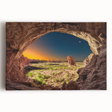 Black and white large canvas print of Arches National Park, ideal for kitchen wall art.