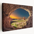 Arches National Park landscape on a large stretched canvas with warm earth tones, ideal for kitchen wall art.