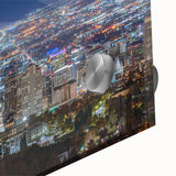 Large abstract depiction of Salt Lake City in muted earth tones on acrylic glass, suitable for dining room art.