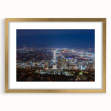 Extra large abstract art print of Salt Lake City, featuring textured strokes in muted earth tones on a framed canvas.