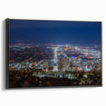 Black and white framed canvas of Salt Lake City landscape, ideal for bedroom wall art.